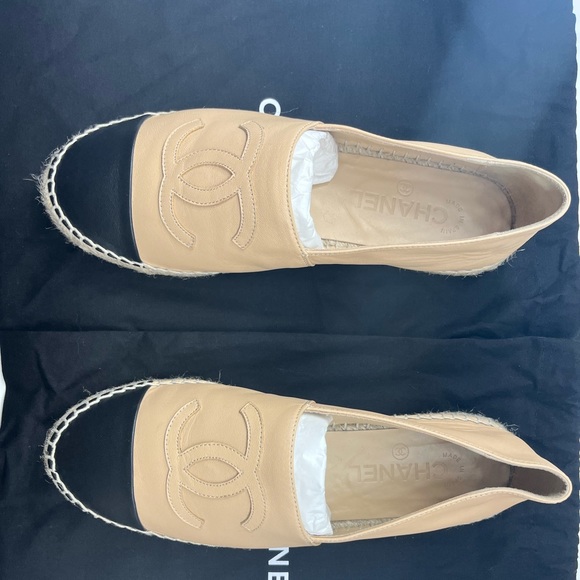 CHANEL Shoes - Chanel Espadrilles Beige & Black